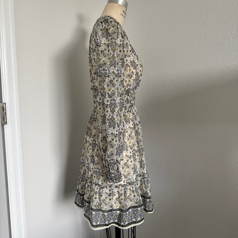 Max Studio | NWOT BOHO Style Long Sleeve Smocked Waist Fit & Flare Dress Size XS - Picture 2 of 9